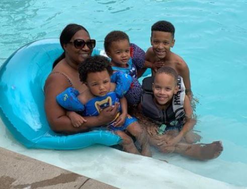 Gina Johnson spending quality time with grandkids.